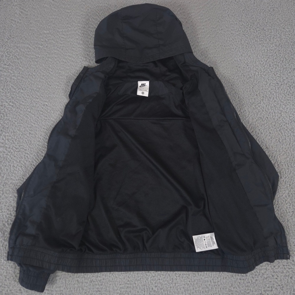 Nike Jacket Boys Large Black Sportswear Windrunner Full-Zip Lightweight Hooded - Picture 6 of 12